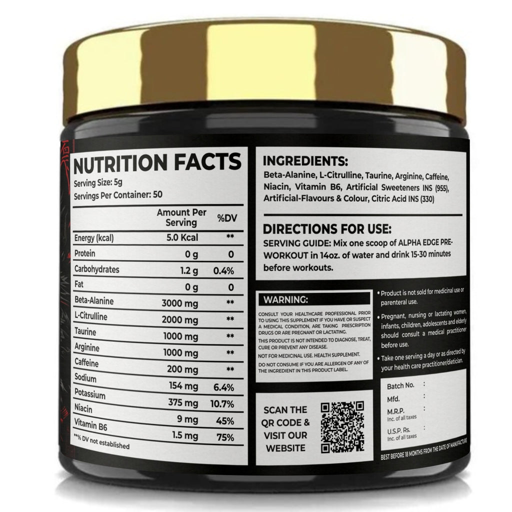 ALPHA EDGE | PRE-WORKOUT | REVAMP | 50 SERVINGS ⚡