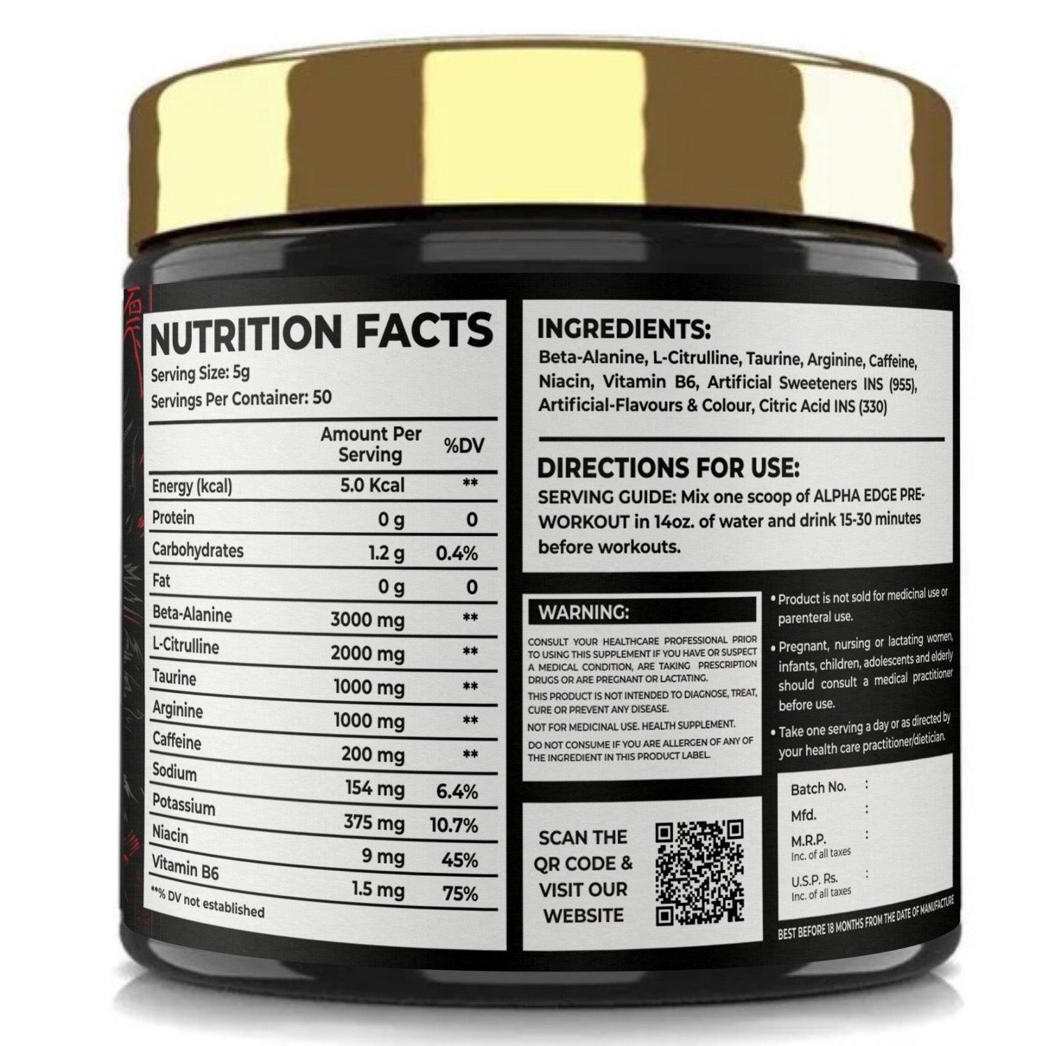 ALPHA EDGE | PRE-WORKOUT | REVAMP | 50 SERVINGS ⚡