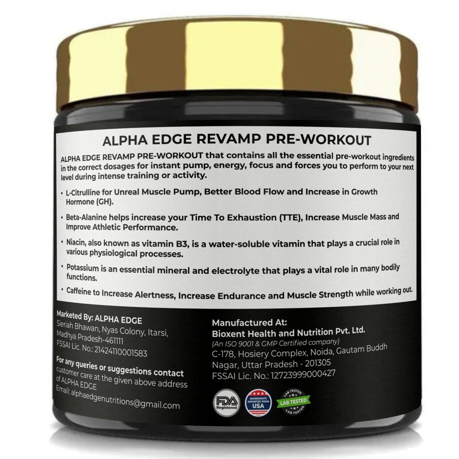 ALPHA EDGE | PRE-WORKOUT | REVAMP | 50 SERVINGS ⚡