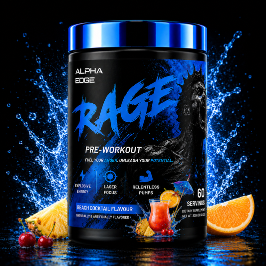 ALPHA EDGE | RAGE | PREWORKOUT | BEACH COCKTAIL | 60 SERVINGS