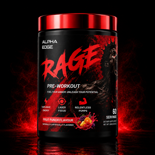 ALPHA EDGE | RAGE | PREWORKOUT | FRUIT PUNCH |60 SERVINGS |