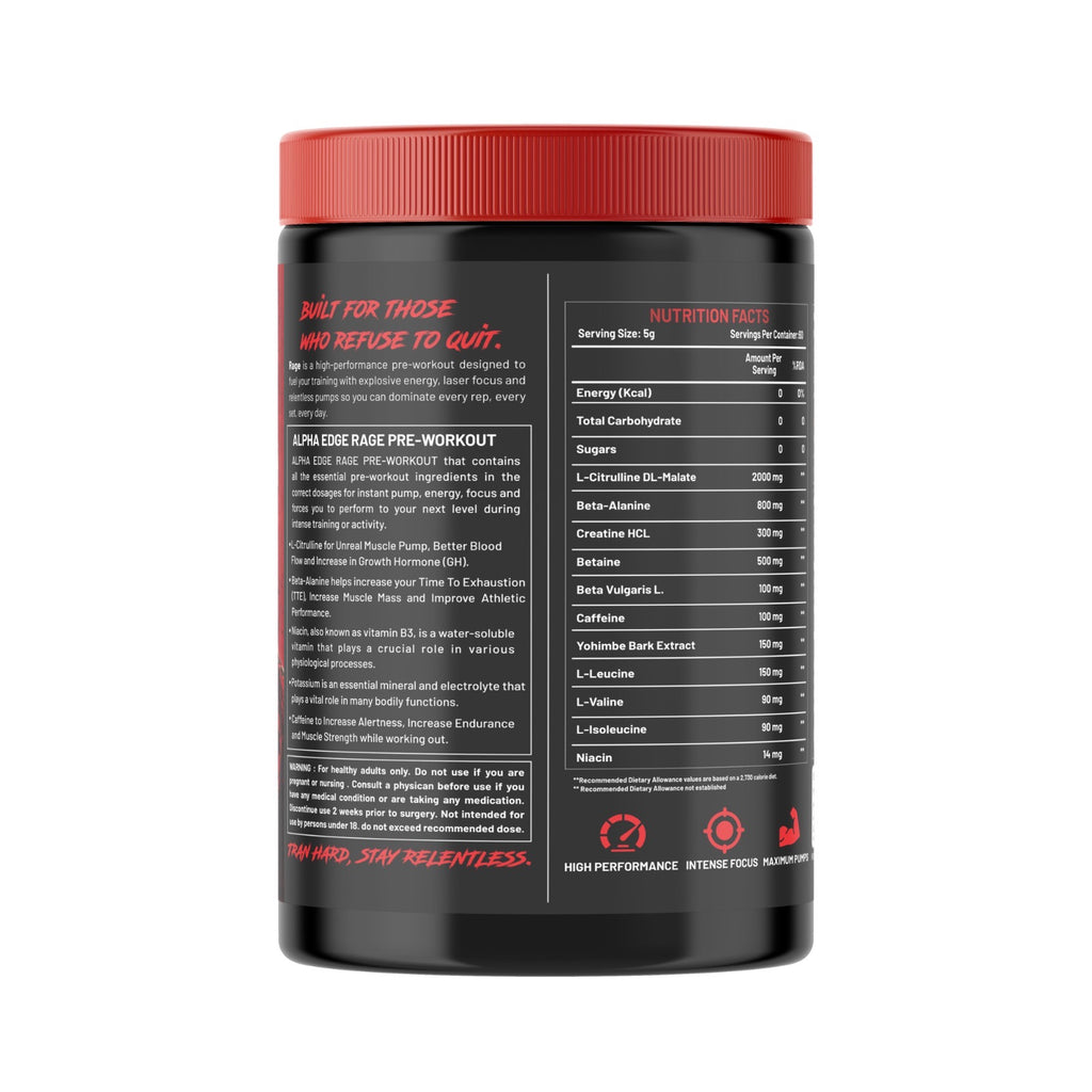 ALPHA EDGE | RAGE | PREWORKOUT | 60 SERVINGS